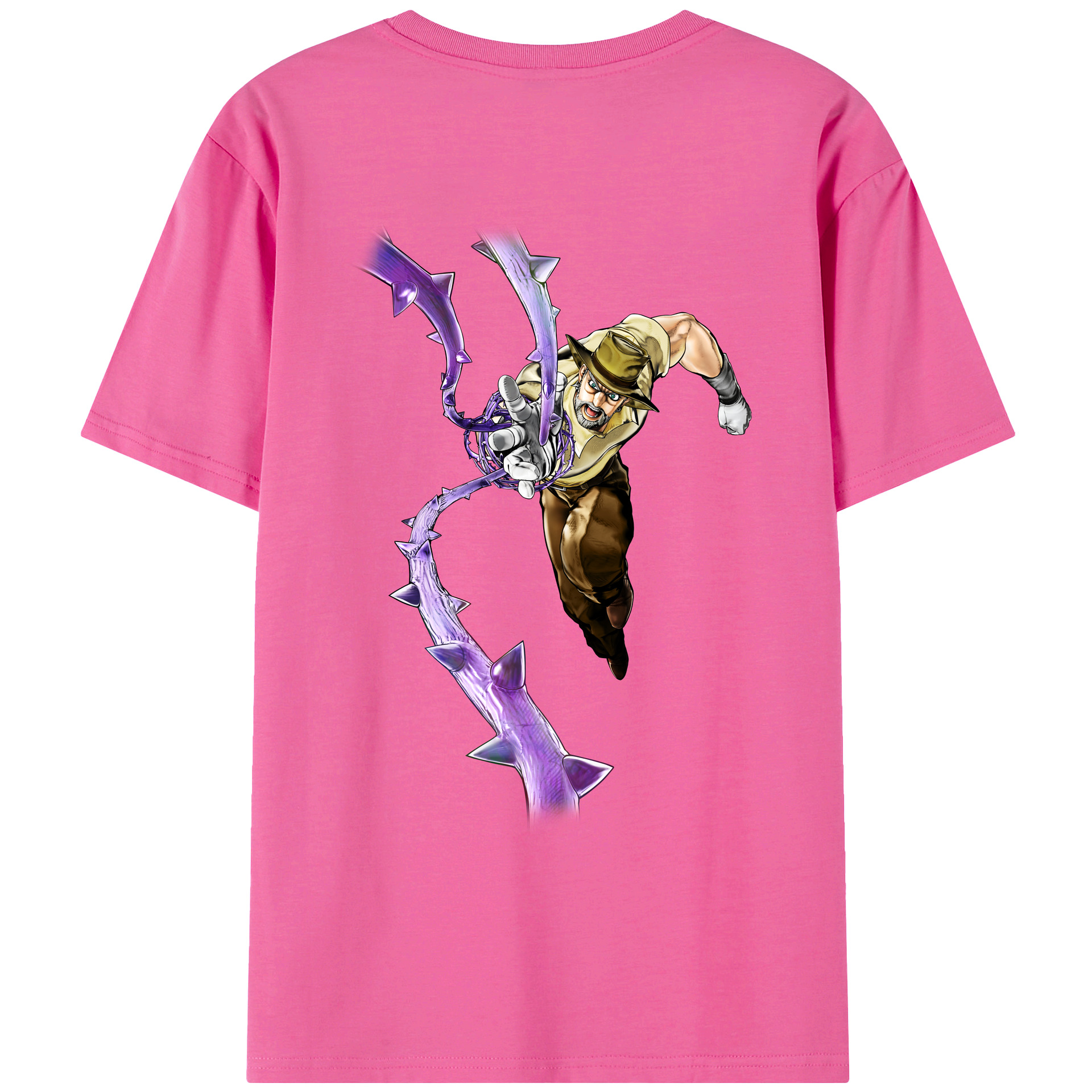 （画像用） ジョジョの奇妙な冒険 ジョセフ?ジョースター JoJo's Bizarre Adventure Joseph Joestar レディース半袖Tシャツ(バックプリント)